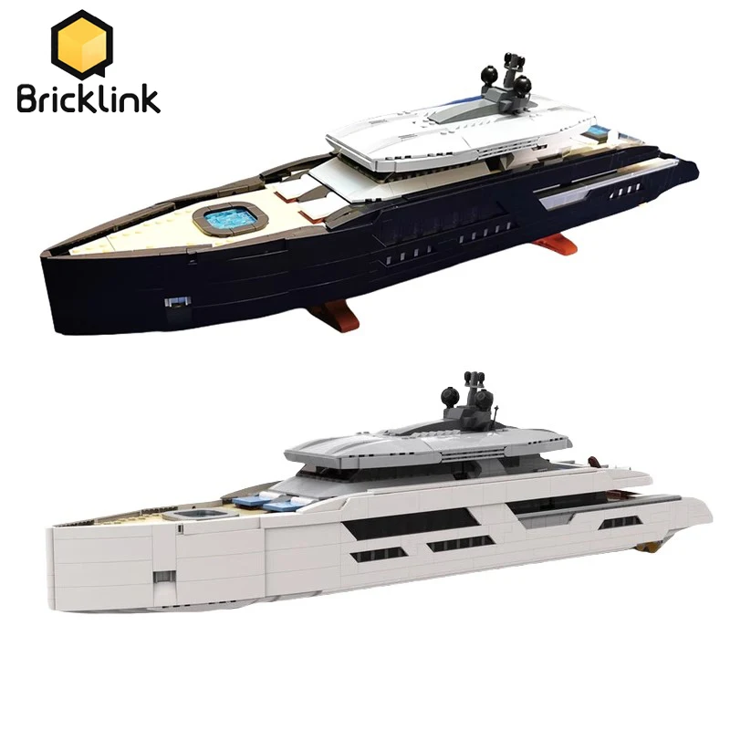 Bricklink MOC, идеи городских лодок, роскошные наборы яхт в масштабе миди, белая и черная версия, корабль, креативные строительные блоки, игрушки, подарок
Bricklink MOC, идеи городских лодок, роскошные наборы яхт в масштабе миди, белая и черная версия, корабль, креативные строительные блоки, игрушки, подарок
