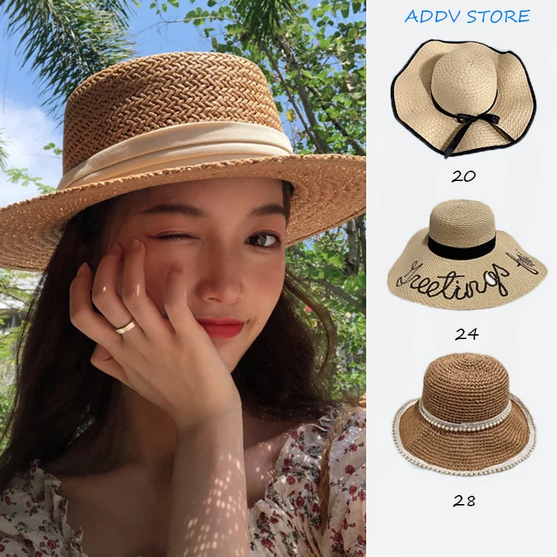 INS French Style Women's Summer Hat Flat Top Straw Hat Summer Beach Fashion Rafite Straw Hat Resort Sun Hat
INS French Style Women's Summer Hat Flat Top Straw Hat Summer Beach Fashion Rafite Straw Hat Resort Sun Hat