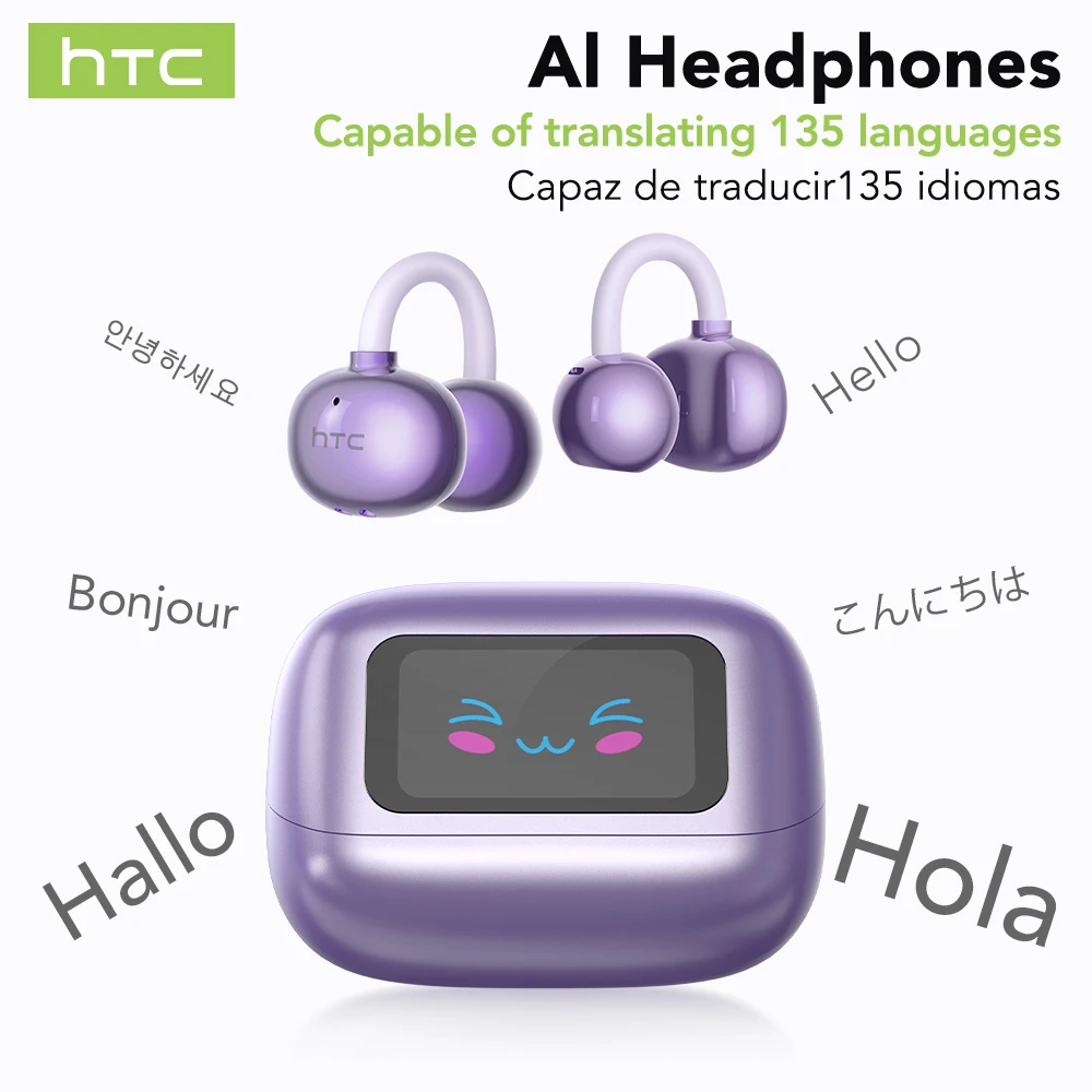 Bluetooth Wireless Headset HTC NE54 AI Translator Earbud Smart Touch Color Screen Earclip IPX5 2026 Language Translator Headphon
Bluetooth Wireless Headset HTC NE54 AI Translator Earbud Smart Touch Color Screen Earclip IPX5 2026 Language Translator Headphon