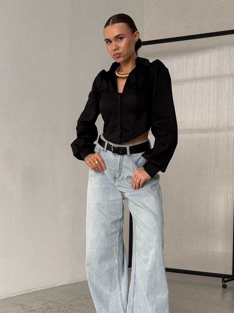 Женская повседневная приталенная рубашка с отложным воротником и V-образным вырезом, однотонная, с длинным рукавом, на одной пуговице, облегающая, 2026, для повседневной носки, уличный стиль
Женская повседневная приталенная рубашка с отложным воротником и V-образным вырезом, однотонная, с длинным рукавом, на одной пуговице, облегающая, 2026, для повседневной носки, уличный стиль