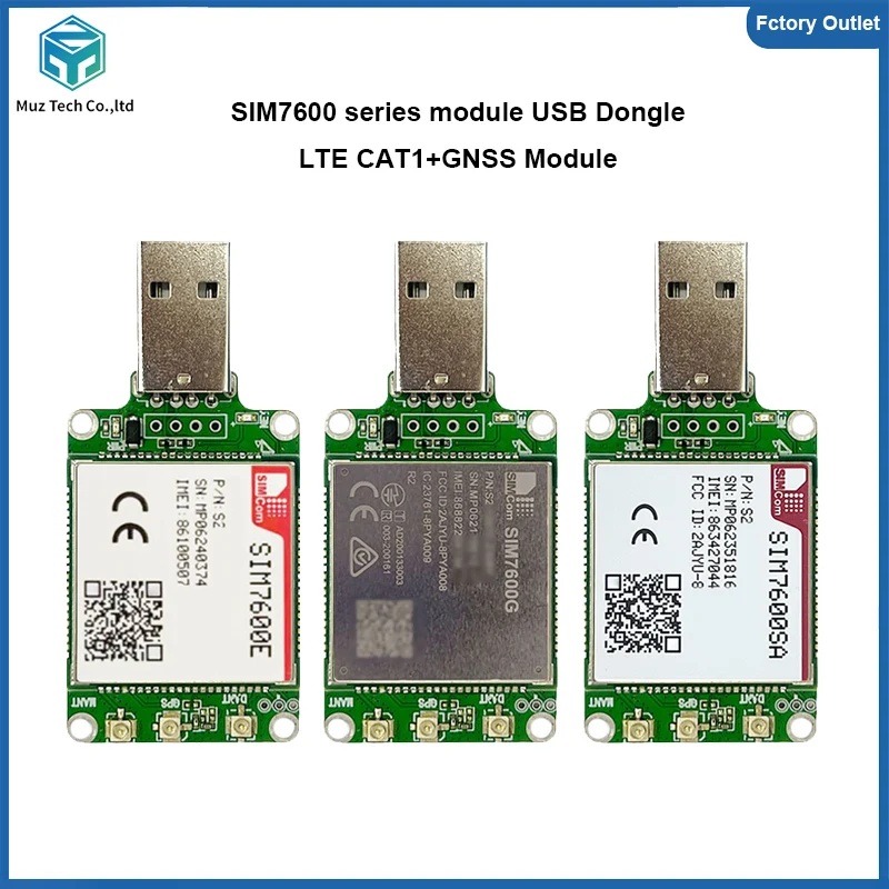 SIMcom SIM7600 series USB Dongle 4G LTE CAT1 Module support GNSS wireless IOT Module breakout kit 1pcs With antenna
SIMcom SIM7600 series USB Dongle 4G LTE CAT1 Module support GNSS wireless IOT Module breakout kit 1pcs With antenna 