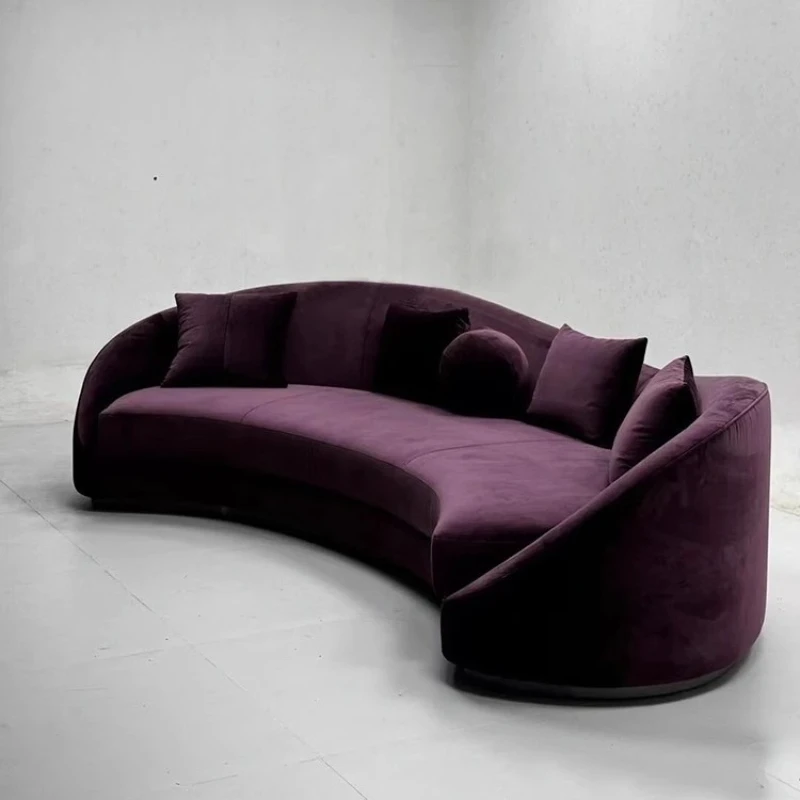 Italian minimalist curved sofa light luxury cream style sofa designer special-shaped model room matte fleece fabric
Italian minimalist curved sofa light luxury cream style sofa designer special-shaped model room matte fleece fabric