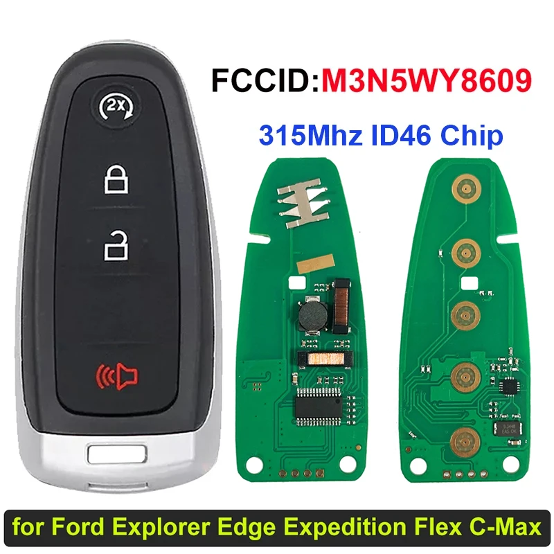 CN018106 4 Button Remote Control For Ford Explorer Edge Expedition Flex C-Max Auto Key With 315Mhz ID46 Chip FCC M3N5WY8609
CN018106 4 Button Remote Control For Ford Explorer Edge Expedition Flex C-Max Auto Key With 315Mhz ID46 Chip FCC M3N5WY8609