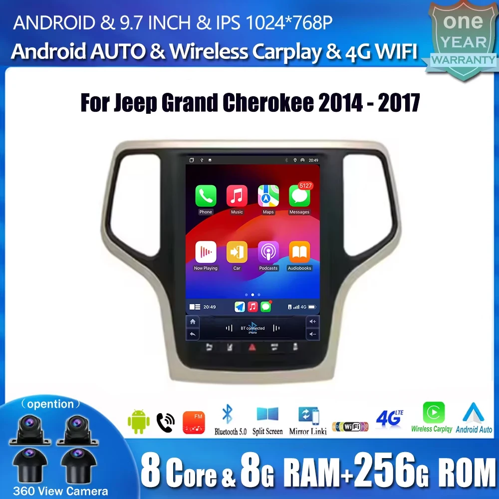 Android 14 Carplay Auto For Jeep Grand Cherokee 2014 - 2017 Car Radio Navigation GPS Multimedia Video Player DSP 4G WIFI
Android 14 Carplay Auto For Jeep Grand Cherokee 2014 - 2017 Car Radio Navigation GPS Multimedia Video Player DSP 4G WIFI