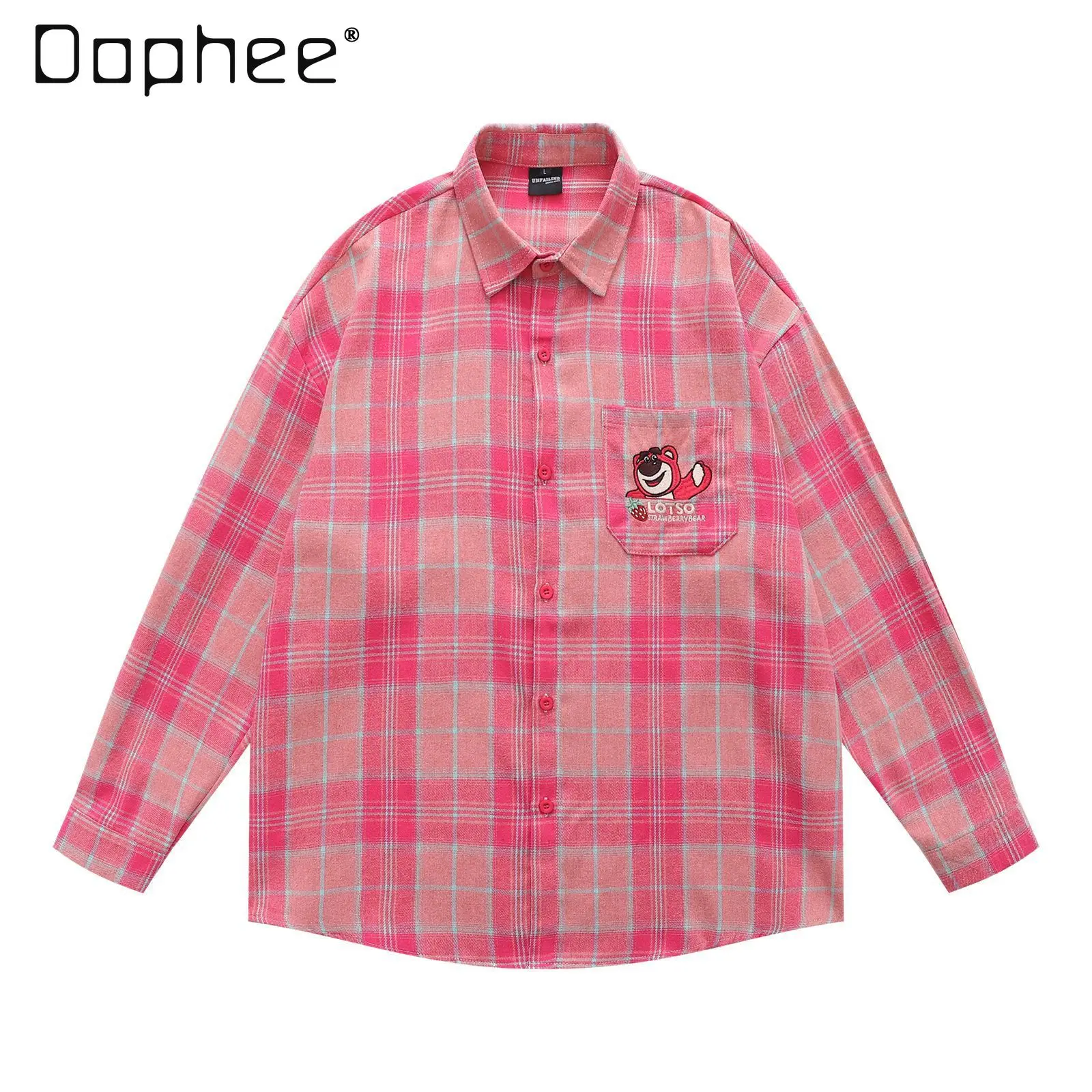 Женская клетчатая рубашка с длинным рукавом в американском стиле ретро с мультяшным медведем, осень 202, свободная повседневная универсальная рубашка для пар
Женская клетчатая рубашка с длинным рукавом в американском стиле ретро с мультяшным медведем, осень 202, свободная повседневная универсальная рубашка для пар