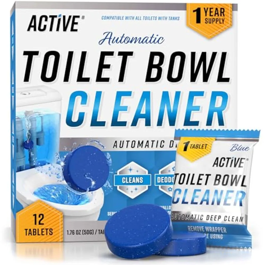 Automatic Toilet Bowl Cleaner Tablets Blue Gel Toilet Tank Cleaners, Septic-Safe Hard Water Ring Stain Remover, Smell Eliminato
Automatic Toilet Bowl Cleaner Tablets Blue Gel Toilet Tank Cleaners, Septic-Safe Hard Water Ring Stain Remover, Smell Eliminato