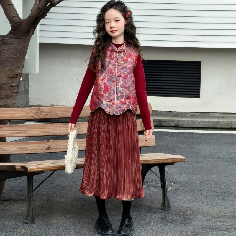 Комплект детской одежды для девочек на осень/зиму 2026: Новогодний китайский зимний комплект из жилетки и юбки, 2 предмета, LJ282
Комплект детской одежды для девочек на осень/зиму 2026: Новогодний китайский зимний комплект из жилетки и юбки, 2 предмета, LJ282