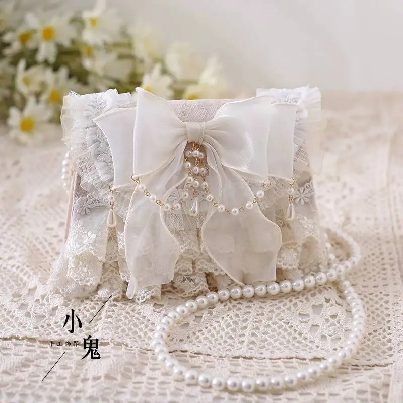 Lolita Gentle Girl Lolita Elegant Tea Party Handbag Natural Color Lace Chain Crossbody Bag
Lolita Gentle Girl Lolita Elegant Tea Party Handbag Natural Color Lace Chain Crossbody Bag
