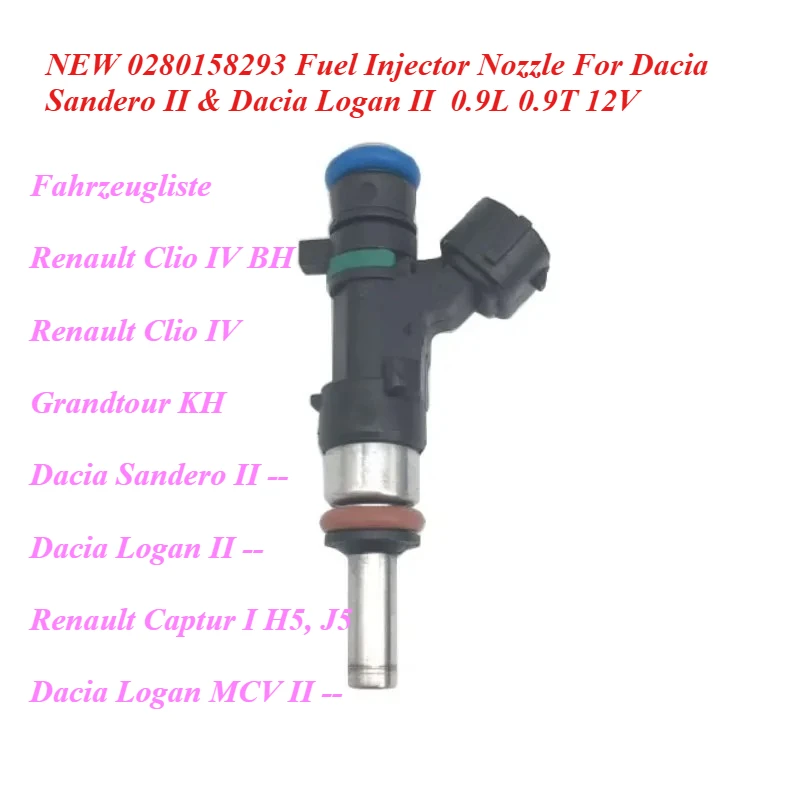 NEW 0280158293 Fuel Injector Nozzle For Dacia Sandero II & Dacia Logan II 0.9L 0.9T 12V
NEW 0280158293 Fuel Injector Nozzle For Dacia Sandero II & Dacia Logan II 0.9L 0.9T 12V