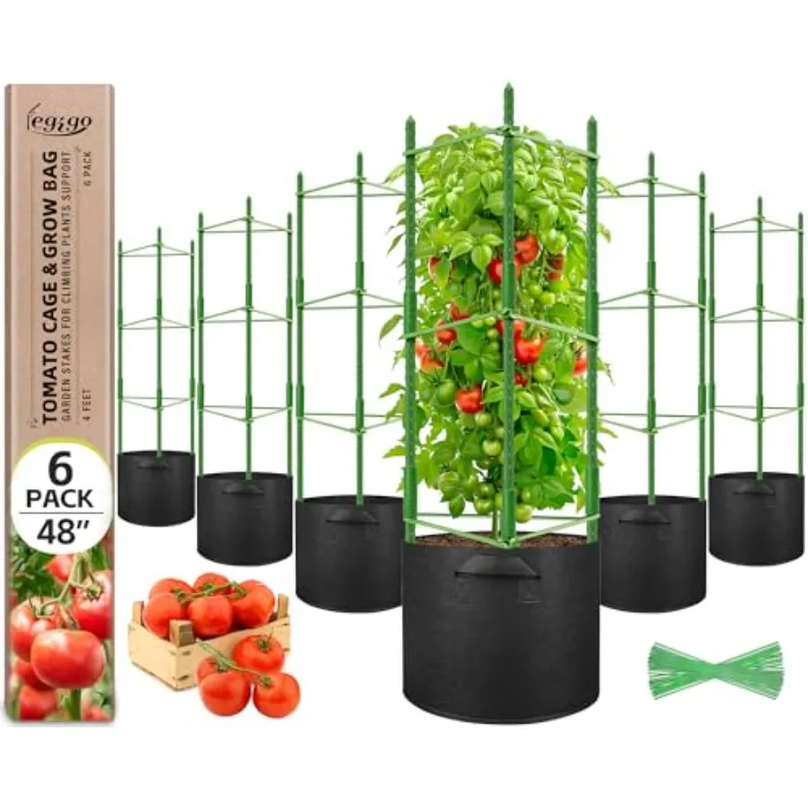 Pack Tomato Cages with 10 Gallon Grow Bags- 8inch Tomato Trellis Plant Support Stakes Planter, Tomato Plant Cages Garden Trelli
Pack Tomato Cages with 10 Gallon Grow Bags- 8inch Tomato Trellis Plant Support Stakes Planter, Tomato Plant Cages Garden Trelli