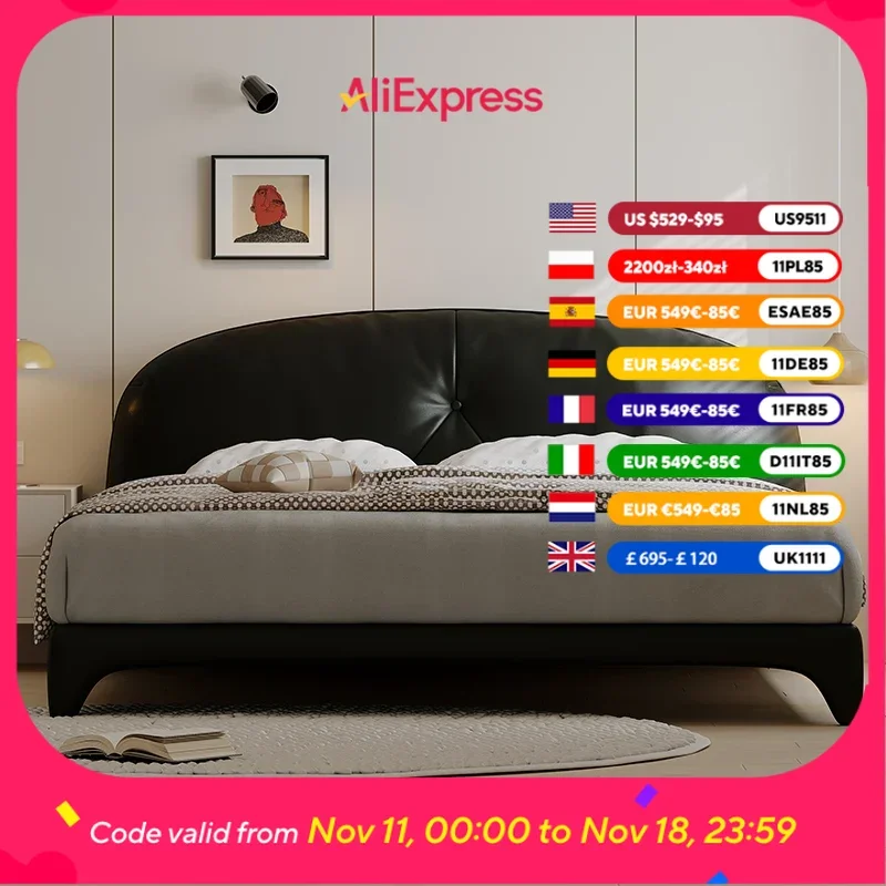 Waterproof Bedroom Double Bed Frame Black Large Modern Wooden Double Bed Full Size Platform Lit 2 Personnes Bed Room Furniture
Waterproof Bedroom Double Bed Frame Black Large Modern Wooden Double Bed Full Size Platform Lit 2 Personnes Bed Room Furniture