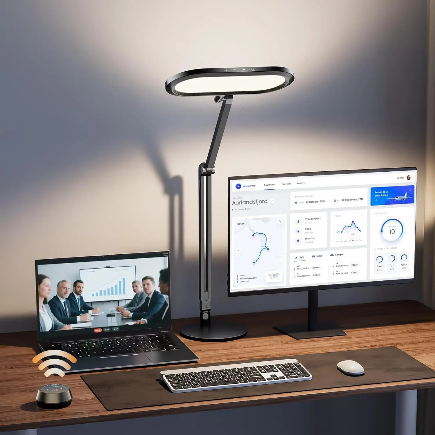 LED Desk Lamp with Stepless Dimming & Color, Eye-Caring Light for Home Office, Studying, Video Conference
LED Desk Lamp with Stepless Dimming & Color, Eye-Caring Light for Home Office, Studying, Video Conference