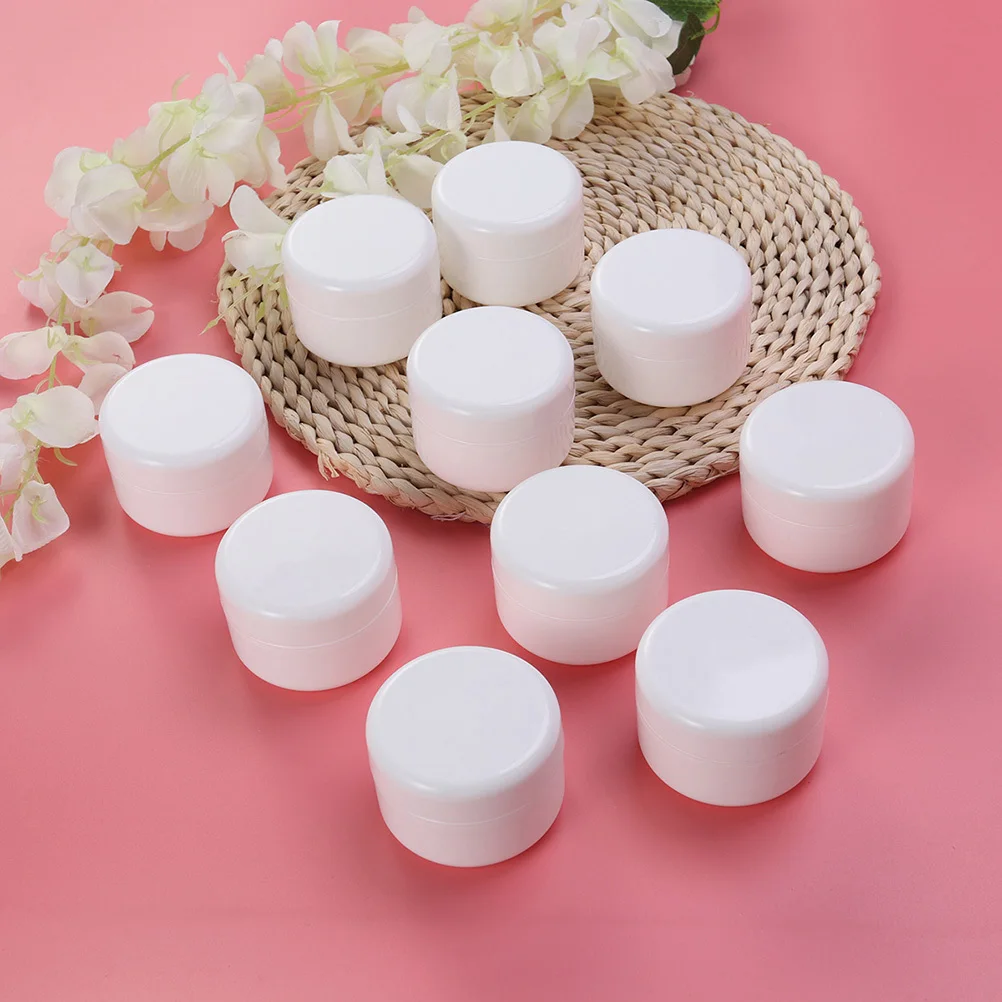 10Pcs Cosmetics Storage Jars Empty Cream Jars Portable Travel Containers Plastic PP Samples Storage Creams Container
10Pcs Cosmetics Storage Jars Empty Cream Jars Portable Travel Containers Plastic PP Samples Storage Creams Container