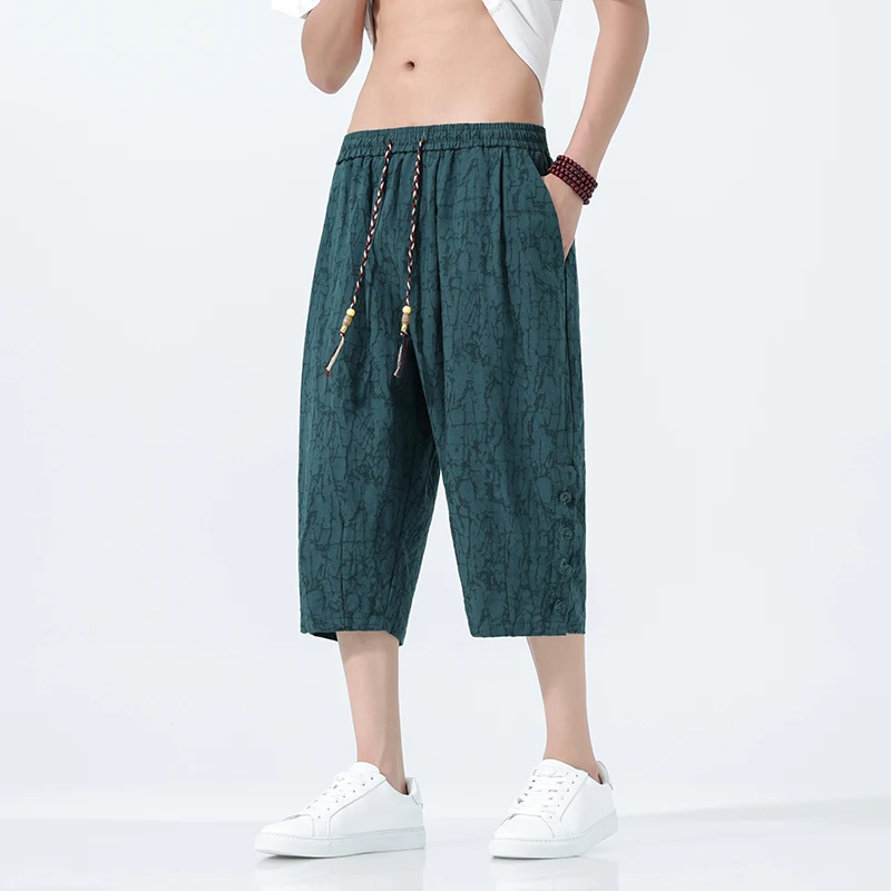 Chinese Style Jacquard Pantalones Hippies Men's Sweatpants 2026 Summer Vintage Cotton Linen Placket Designer Man Cropped Pants
Chinese Style Jacquard Pantalones Hippies Men's Sweatpants 2026 Summer Vintage Cotton Linen Placket Designer Man Cropped Pants