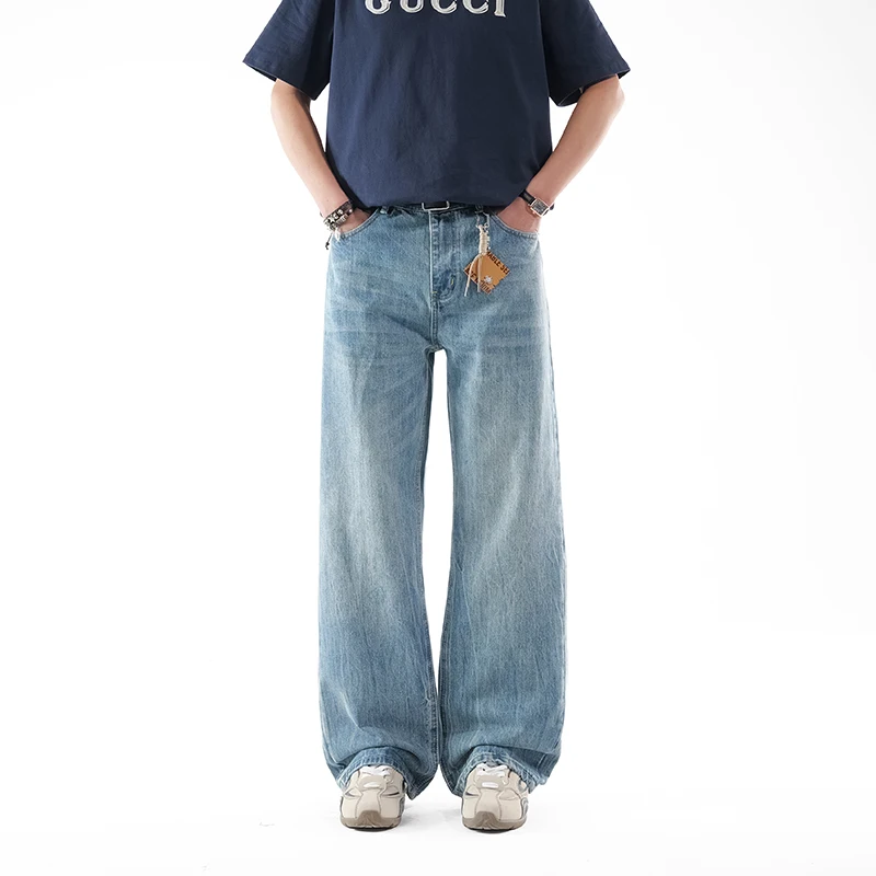 Men's American Retro Wide Leg Jeans Light Blue Loose Straight Baggy Denim Pants 2026 Summer Jeans For Men No Accessories
Men's American Retro Wide Leg Jeans Light Blue Loose Straight Baggy Denim Pants 2026 Summer Jeans For Men No Accessories