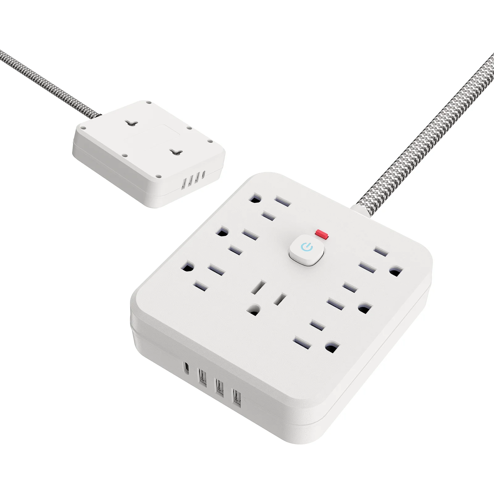 Сетевой удлинитель с 7 розетками, 3 USB-портами и 1 портом Type-C, плетеный кабель 5 футов, сертифицирован UL, с защитой от перенапряжения и выключателем, для дома, офиса, общежития, белый и черный цвета.
Сетевой удлинитель с 7 розетками, 3 USB-портами и 1 портом Type-C, плетеный кабель 5 футов, сертифицирован UL, с защитой от перенапряжения и выключателем, для дома, офиса, общежития, белый и черный цвета.