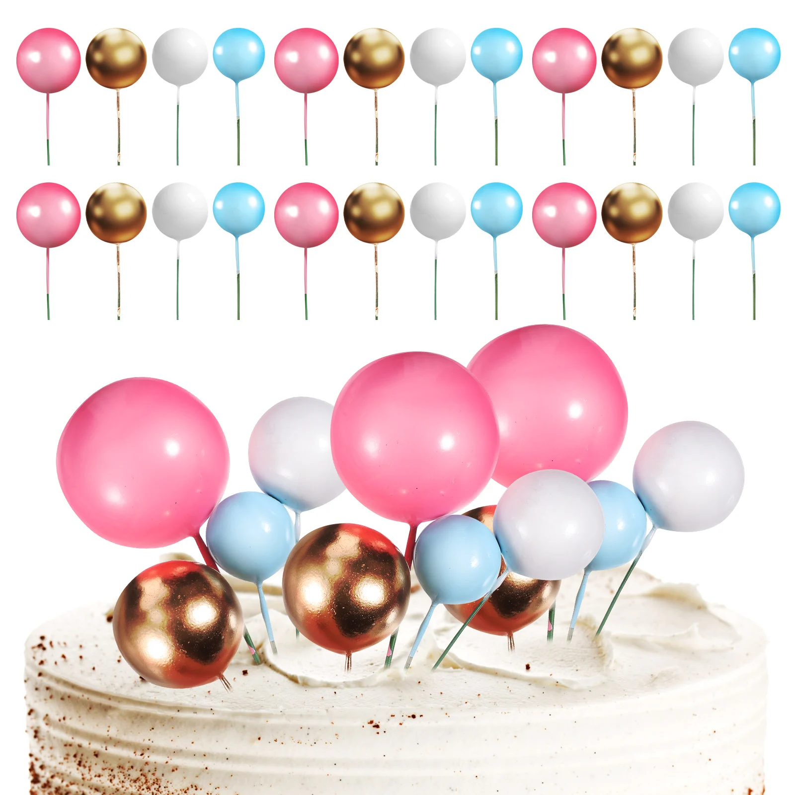 40 Pcs Balls Balloon Shape Toppers Mini Decorations Party Favor Cupcake nament Balloon Cake Topper Gift Box
40 Pcs Balls Balloon Shape Toppers Mini Decorations Party Favor Cupcake nament Balloon Cake Topper Gift Box