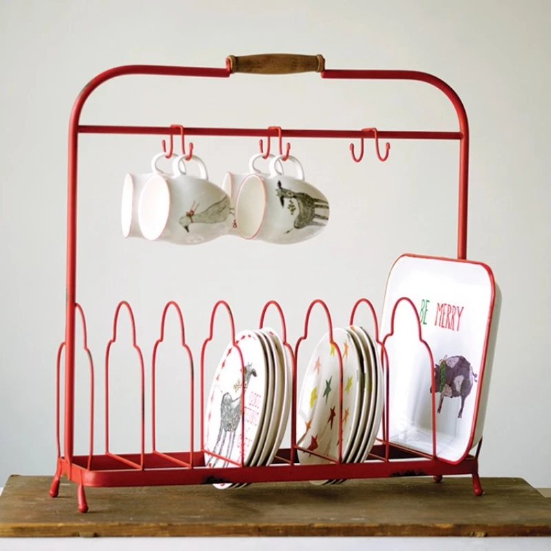 Vintage Iron Plate & Cup Rack, Mug & Coffee Cup Hook, Kitchen Counter Dish Draining Stand, Multi-Functional Tabletop Organizer
Vintage Iron Plate & Cup Rack, Mug & Coffee Cup Hook, Kitchen Counter Dish Draining Stand, Multi-Functional Tabletop Organizer