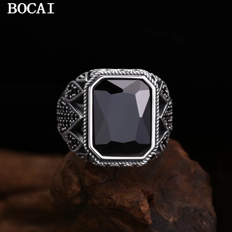 BOCAI S925 Sterling Silver Simple And Versatile Water Droplet Pattern Black Zircon Ring
BOCAI S925 Sterling Silver Simple And Versatile Water Droplet Pattern Black Zircon Ring