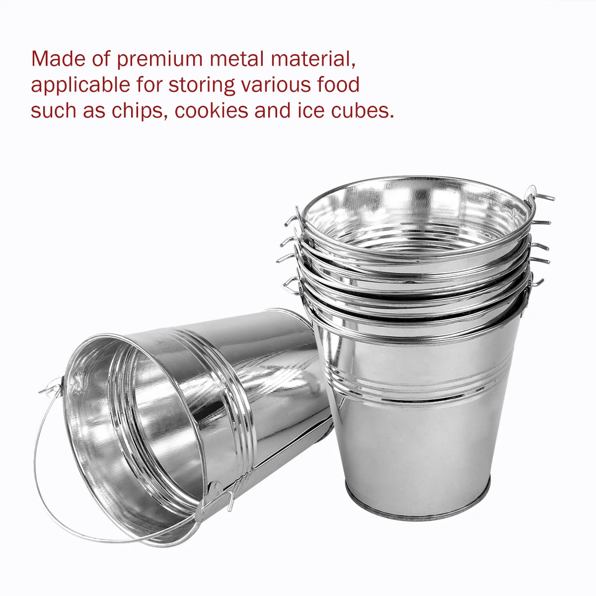 6pcs Tinplate Fries Bucket Silver Mini Portable Ice Container Cube Storage Bucket for Party Home Bar Restaurant Cooling
6pcs Tinplate Fries Bucket Silver Mini Portable Ice Container Cube Storage Bucket for Party Home Bar Restaurant Cooling