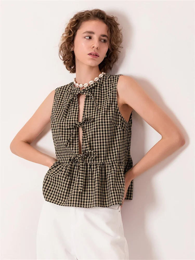 Women's Y2K Aesthetic Fairy Bow Tie Tank Tops Classic Plaid Sleeveless Ruffle Vest Summer Harajuku Korean Chic Retro Shirts
Women's Y2K Aesthetic Fairy Bow Tie Tank Tops Classic Plaid Sleeveless Ruffle Vest Summer Harajuku Korean Chic Retro Shirts