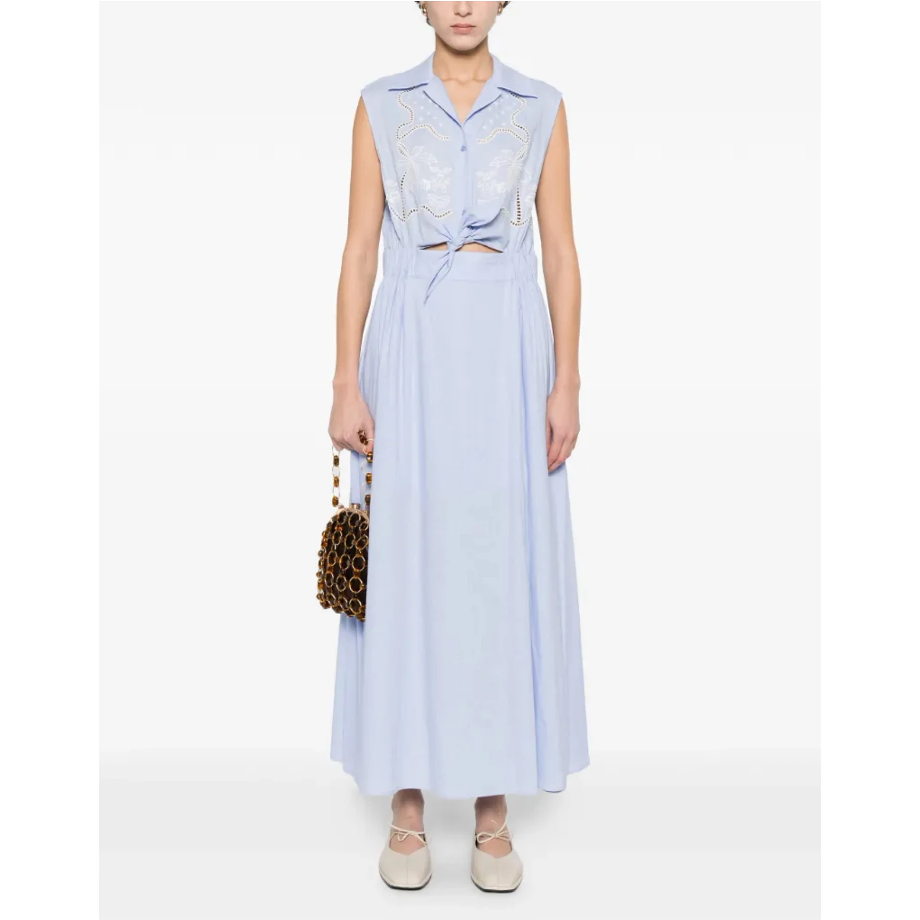French Style S Dress Embroidered Waist Cinching Sleeveless Blue Long Skirt Casual High Waist A-Line Single-Breasted Cotton Linen
French Style S Dress Embroidered Waist Cinching Sleeveless Blue Long Skirt Casual High Waist A-Line Single-Breasted Cotton Linen