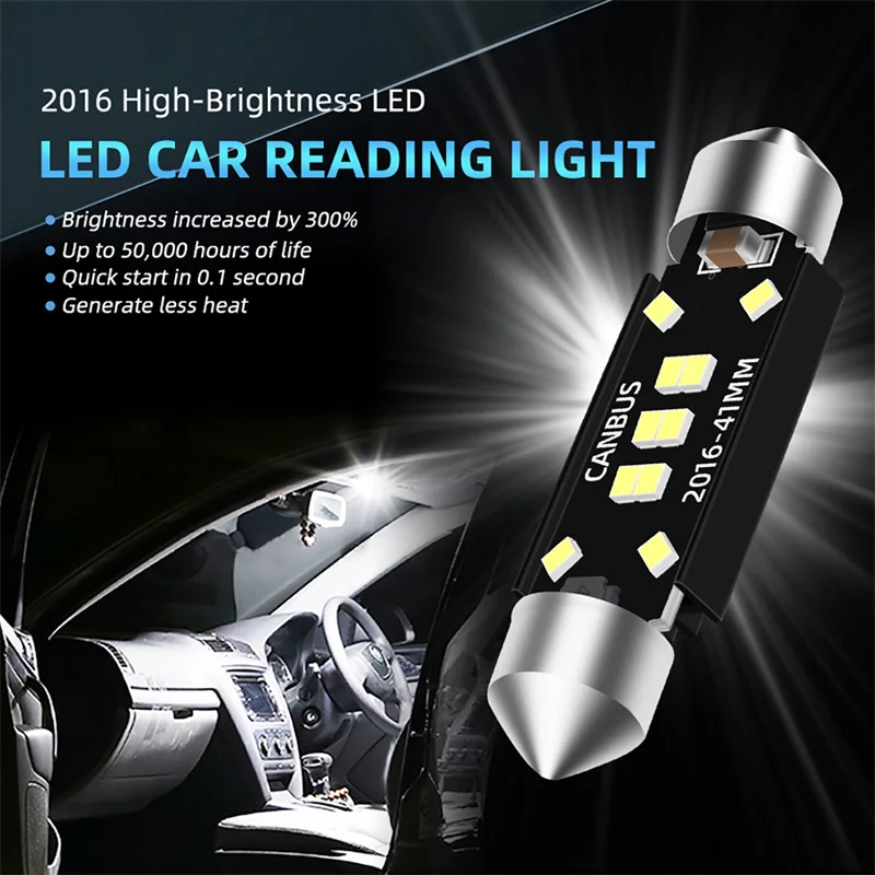4pcs C5W LED Festoon 31mm 36mm 39mm 41mm Car Dome Reading Light Bulbs White 12V for Car Interior Lights License Plate Lights
4pcs C5W LED Festoon 31mm 36mm 39mm 41mm Car Dome Reading Light Bulbs White 12V for Car Interior Lights License Plate Lights
