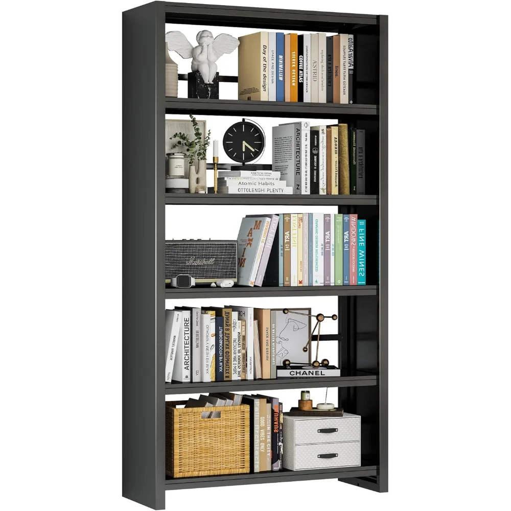 69.3" Tall Bookcase, Metal Bookshelf, Black 5-Tier Bookshelves and Bookcases, Heavy Duty Industrial Storage Shelves
69.3" Tall Bookcase, Metal Bookshelf, Black 5-Tier Bookshelves and Bookcases, Heavy Duty Industrial Storage Shelves