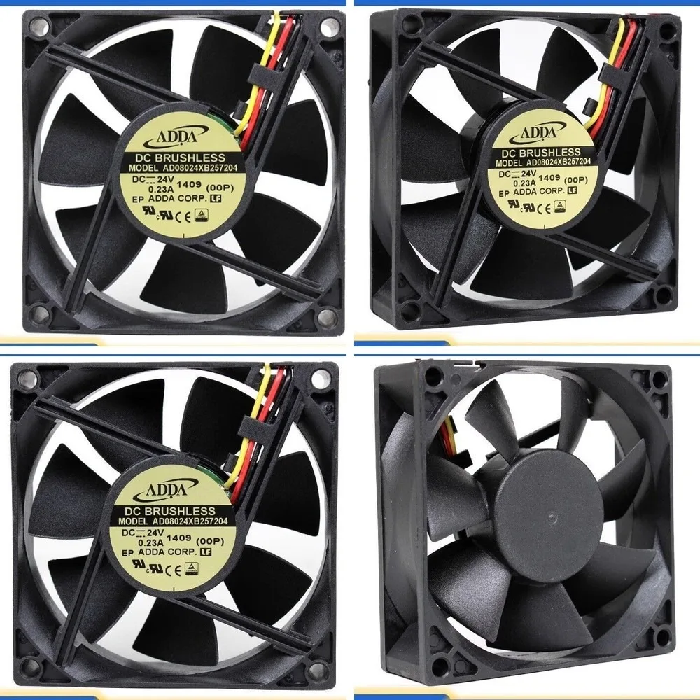 For ADDA AD08024XB257204 24V 0.23A 8025 3-Wire Inverter Cooling Fan
For ADDA AD08024XB257204 24V 0.23A 8025 3-Wire Inverter Cooling Fan