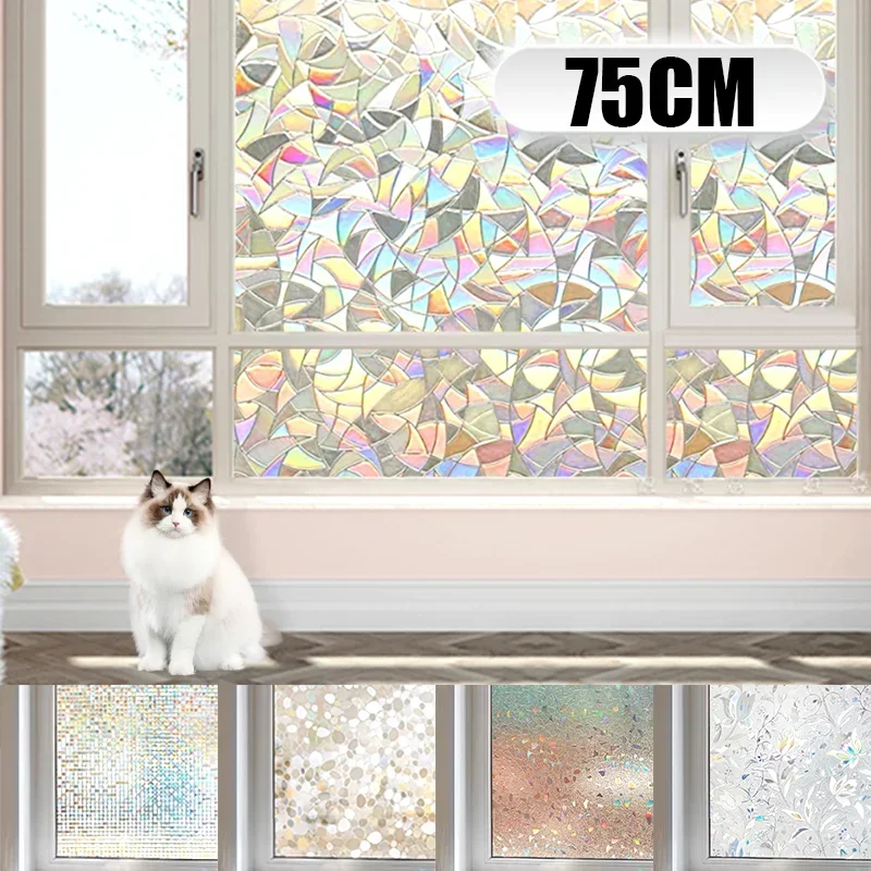 75CM Stained Glass Window Film Anti Look Vinyl Rainbow Privacy Stickers Adhesive Static Cling Shower Window Frosted Decoration
75CM Stained Glass Window Film Anti Look Vinyl Rainbow Privacy Stickers Adhesive Static Cling Shower Window Frosted Decoration