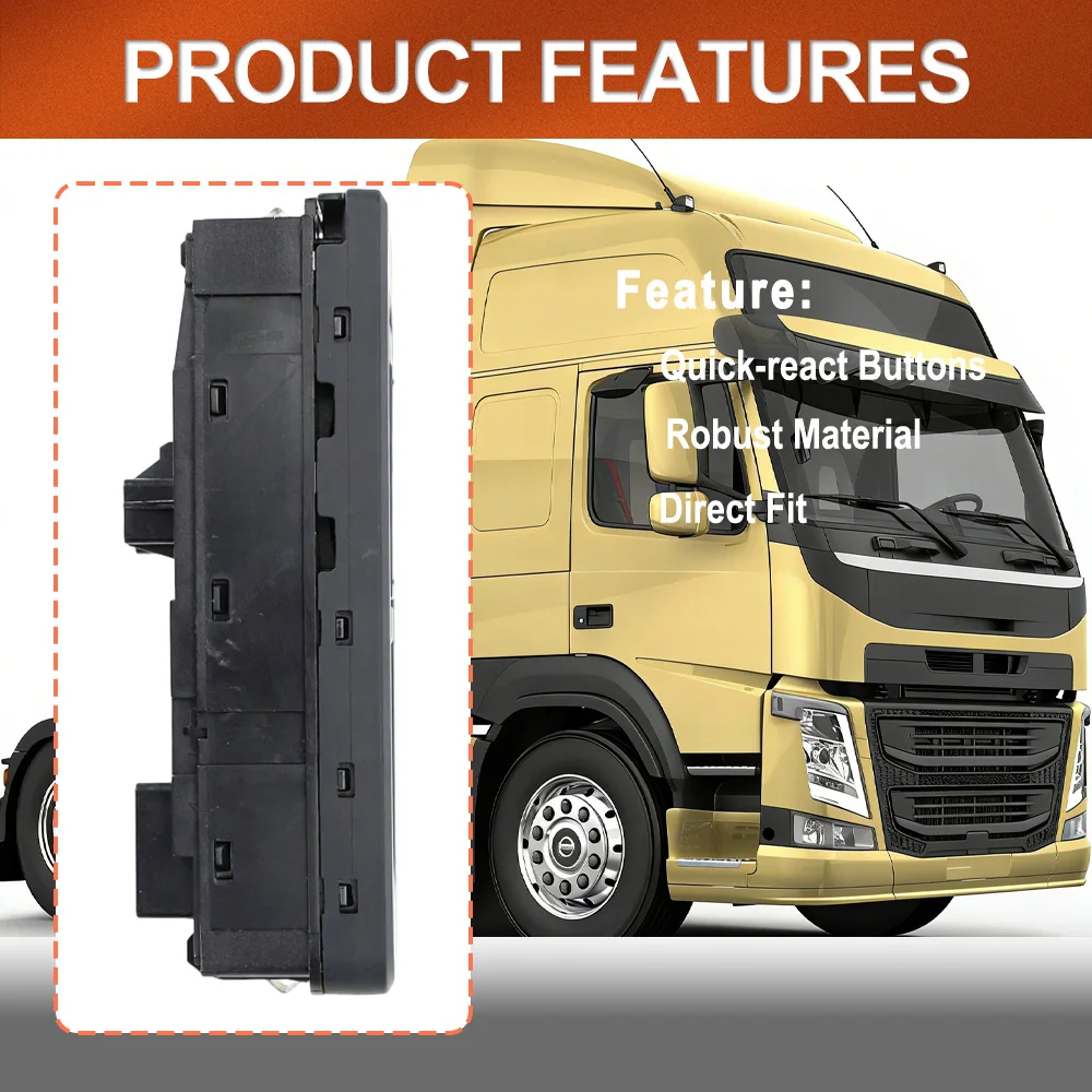 3 Pins Front Right Power Window Lift Switch 22154240 21196873 For Volvo FM9 FM11 FM12 1998 1999 2000 2001 2002-2013
3 Pins Front Right Power Window Lift Switch 22154240 21196873 For Volvo FM9 FM11 FM12 1998 1999 2000 2001 2002-2013