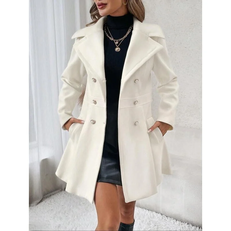 Double Breasted Pea Coat Women's Woolen Jacket 13316 V Cross Border Fashionable Spring Coat for Middle-Aged Women
Double Breasted Pea Coat Women's Woolen Jacket 13316 V Cross Border Fashionable Spring Coat for Middle-Aged Women