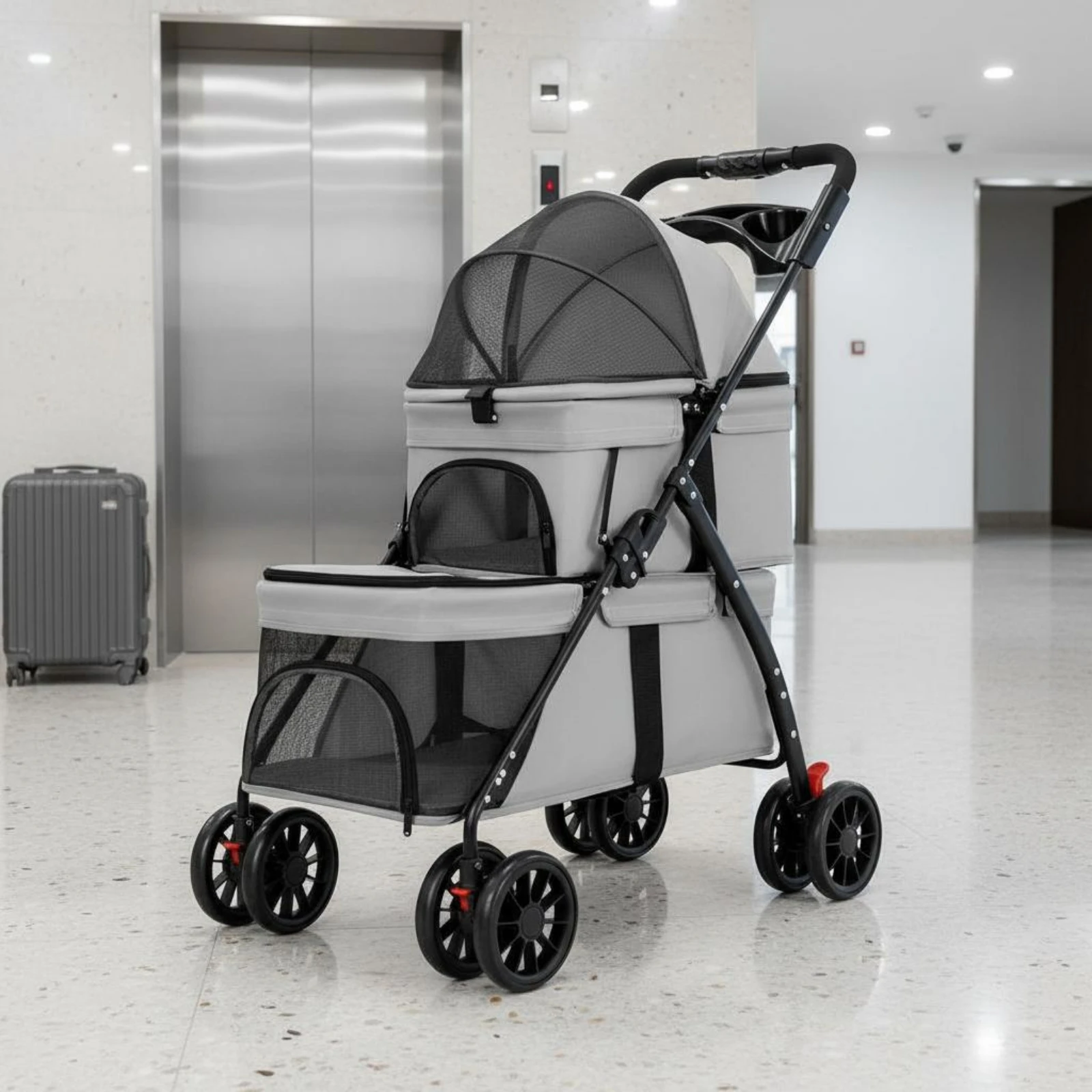 Double-Deck Pet Stroller Lightweight Small Dog Feline Stroller Pet Transport Breathable Mesh Washable for Outdoor, Travel
Double-Deck Pet Stroller Lightweight Small Dog Feline Stroller Pet Transport Breathable Mesh Washable for Outdoor, Travel