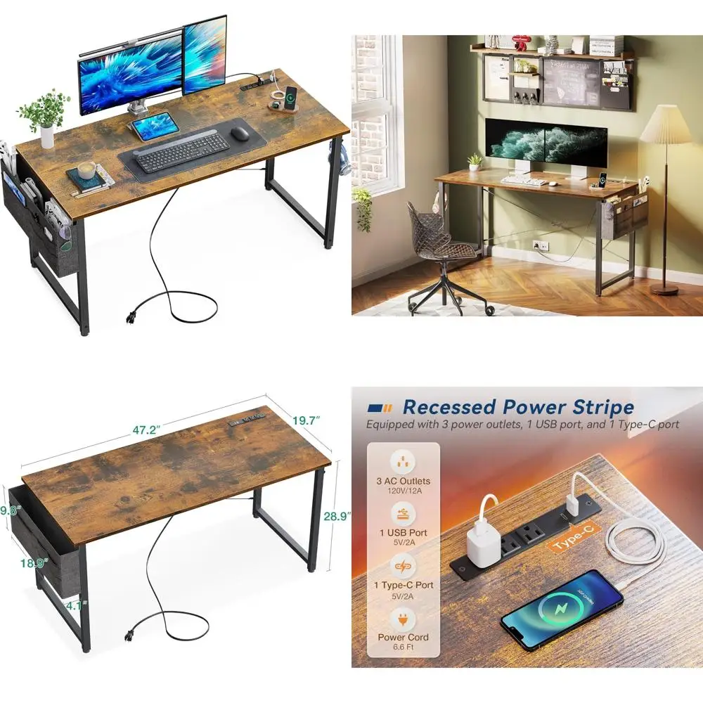 Компактный современный стол со встроенным питанием и USB-зарядкой для домашнего офиса и игр
Компактный современный стол со встроенным питанием и USB-зарядкой для домашнего офиса и игр