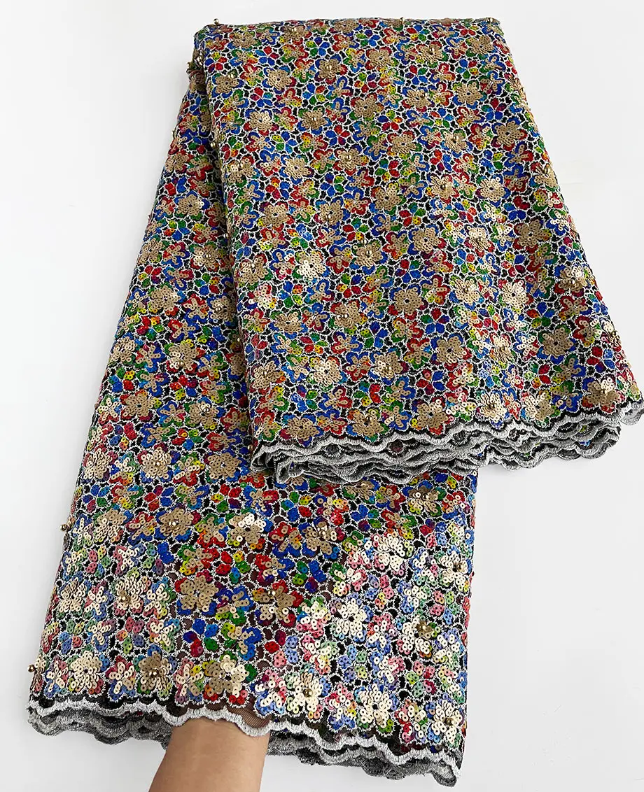 Multicolored All Sequins Lace High Grade French Mesh Fabric Silver Lurex Embroidery African Tulle Net Sewing Dress Wedding Wear
Multicolored All Sequins Lace High Grade French Mesh Fabric Silver Lurex Embroidery African Tulle Net Sewing Dress Wedding Wear