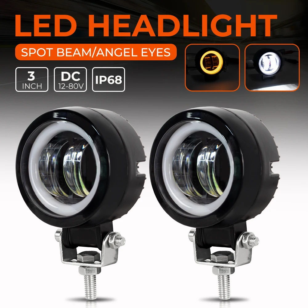Universal Motorcycle Car LED Round Work Light with Aperture Spotlight Angel Eyes DRL Headlight For Off road Vehicle Modified
Universal Motorcycle Car LED Round Work Light with Aperture Spotlight Angel Eyes DRL Headlight For Off road Vehicle Modified
