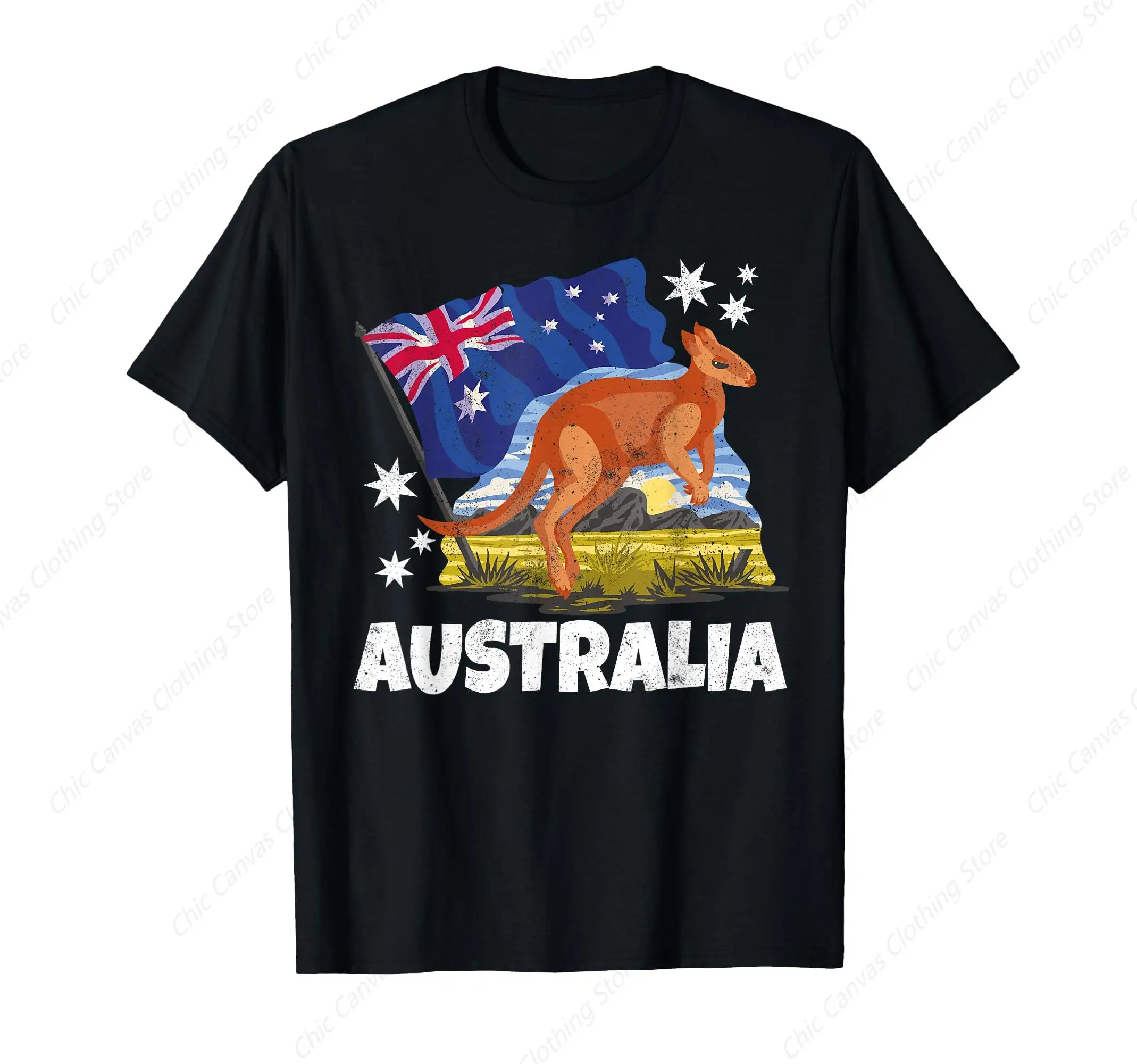 Kangaroo Patriotic Australian Flag Printed Pattern Shirt Australian Men's T-shirt Black Cool Pure Cotton Short Sleeve
Kangaroo Patriotic Australian Flag Printed Pattern Shirt Australian Men's T-shirt Black Cool Pure Cotton Short Sleeve