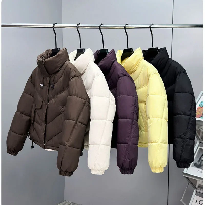 Solid Short Cotton-padded Coat Women's Autumn Winter Stand-up Collar Short Parkas Thick Puffer Jacket Women Loose Outerwear 
Solid Short Cotton-padded Coat Women's Autumn Winter Stand-up Collar Short Parkas Thick Puffer Jacket Women Loose Outerwear