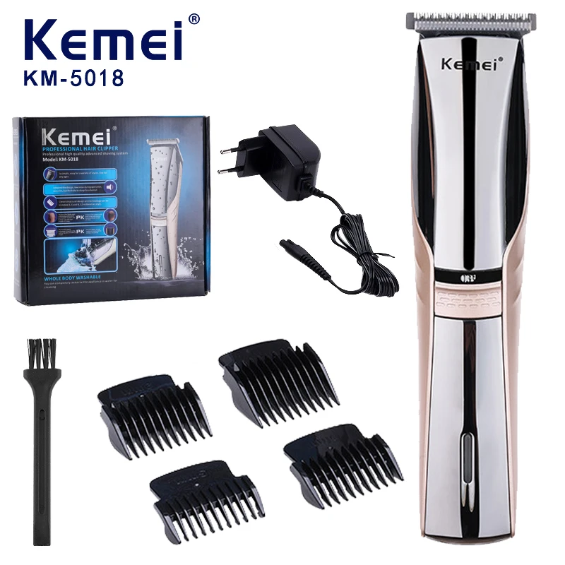 Kemei KM-5018 Профессиональный перезаряжаемый электрический моющийся триммер для волос, машина для резки волос для мужчин, стильные инструменты, аккумуляторные ножницы
Kemei KM-5018 Профессиональный перезаряжаемый электрический моющийся триммер для волос, машина для резки волос для мужчин, стильные инструменты, аккумуляторные ножницы