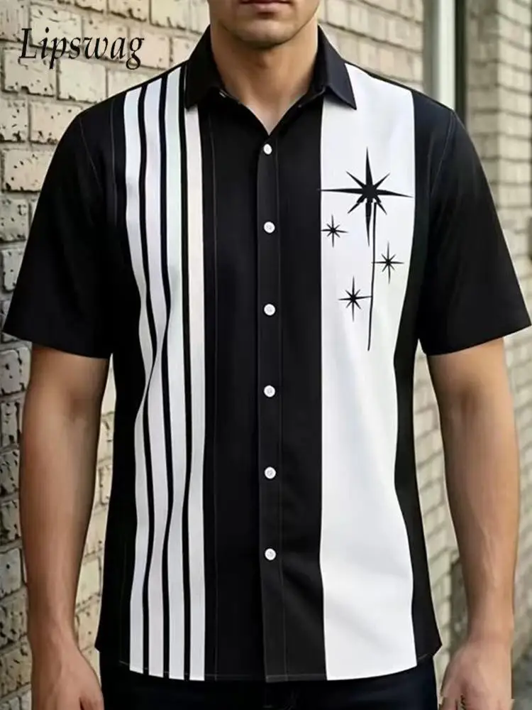 Daily Leisure Mens Loose Short Sleeve Shirt Tops Spring Summer Stylish Geometric Printing Shirts For Men Outdoor Casual Cardigan
Daily Leisure Mens Loose Short Sleeve Shirt Tops Spring Summer Stylish Geometric Printing Shirts For Men Outdoor Casual Cardigan