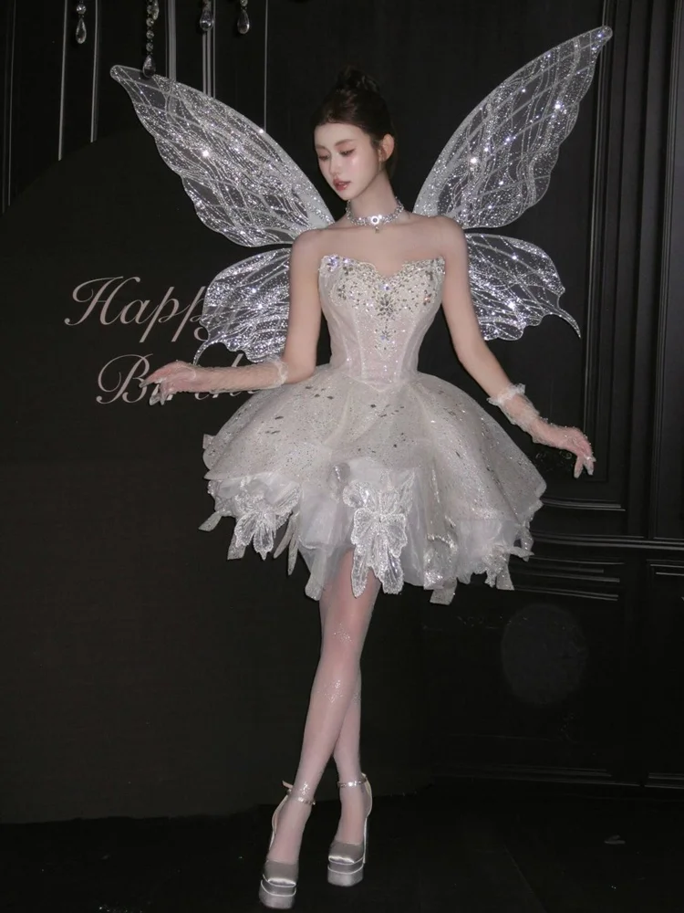 High-End Short Wedding Dress Art Photography Performance Women's Skirt Party Birthday Event Gown New Arrival Summer 2025
High-End Short Wedding Dress Art Photography Performance Women's Skirt Party Birthday Event Gown New Arrival Summer 2025