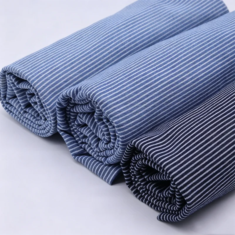 Wide 175cm Striped Jacquard Washed Denim Fabric, Garment Cloth for Pants Coats Shorts Skirts Bags Hats
Wide 175cm Striped Jacquard Washed Denim Fabric, Garment Cloth for Pants Coats Shorts Skirts Bags Hats