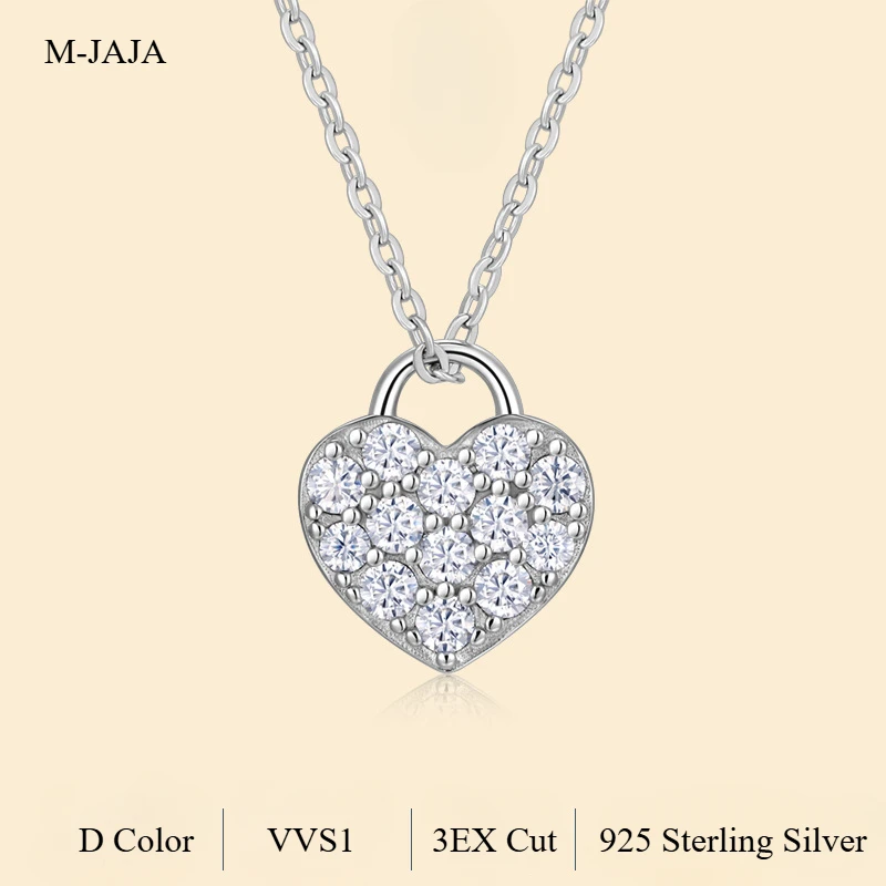 M-JAJA D Color Moissanite Heart Pendant Necklace for Women 925 Sterling Silver Chain with 18K Gold Plated Luxury Wedding Jewelry
M-JAJA D Color Moissanite Heart Pendant Necklace for Women 925 Sterling Silver Chain with 18K Gold Plated Luxury Wedding Jewelry
