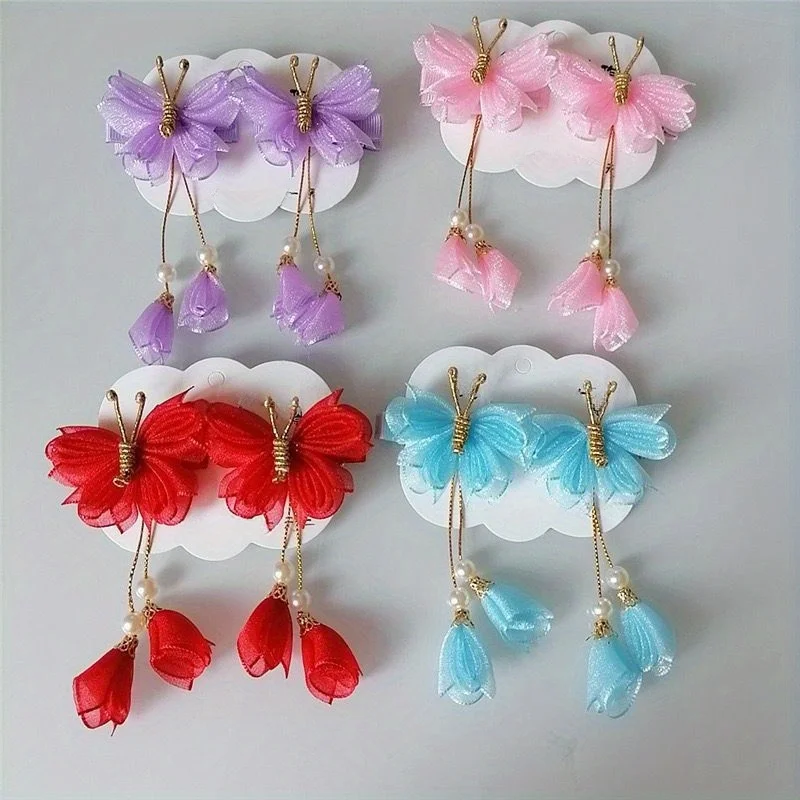 Kids Hair Pin Butterfly Hairpin Chiffon Pearl Petal Tassel Hairpin Girl Hair Accessoires Hair Bools for Girls
Kids Hair Pin Butterfly Hairpin Chiffon Pearl Petal Tassel Hairpin Girl Hair Accessoires Hair Bools for Girls