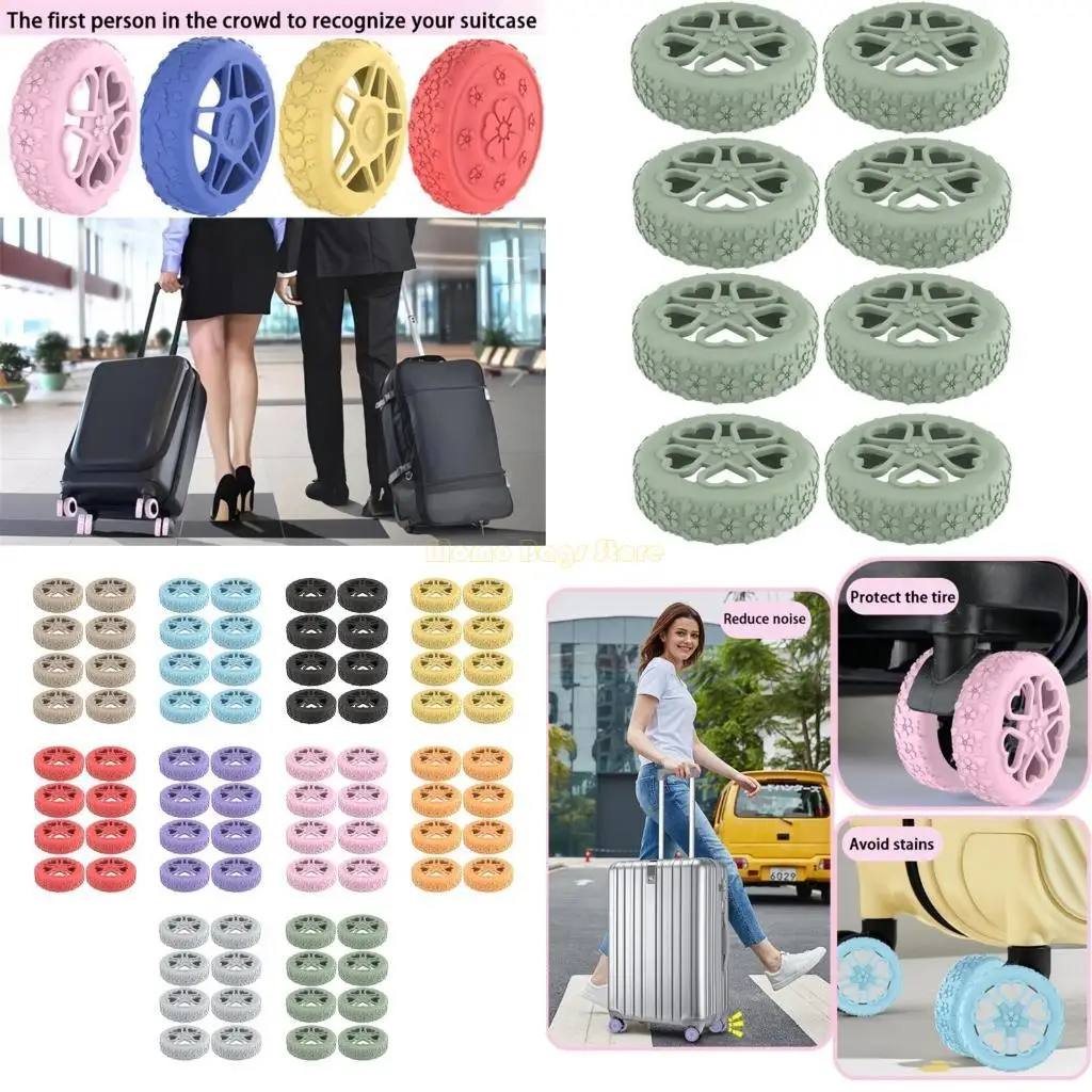 X90D 8Pcs Antiwear Flower Luggage Wheel Covers Shock Absorbing Protective Gear for Suitcases Luggage Replacement Accessories
X90D 8Pcs Antiwear Flower Luggage Wheel Covers Shock Absorbing Protective Gear for Suitcases Luggage Replacement Accessories