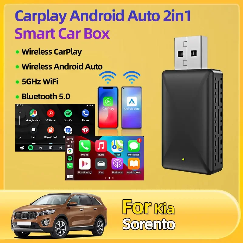 Для Kia Sorento Fashion НОВЫЙ 2в1 проводный к беспроводному CarPlay Android с USB-разъемом и автоматическим адаптером, универсальный для OEM автомобильной стереосистемы
Для Kia Sorento Fashion НОВЫЙ 2в1 проводный к беспроводному CarPlay Android с USB-разъемом и автоматическим адаптером, универсальный для OEM автомобильной стереосистемы
