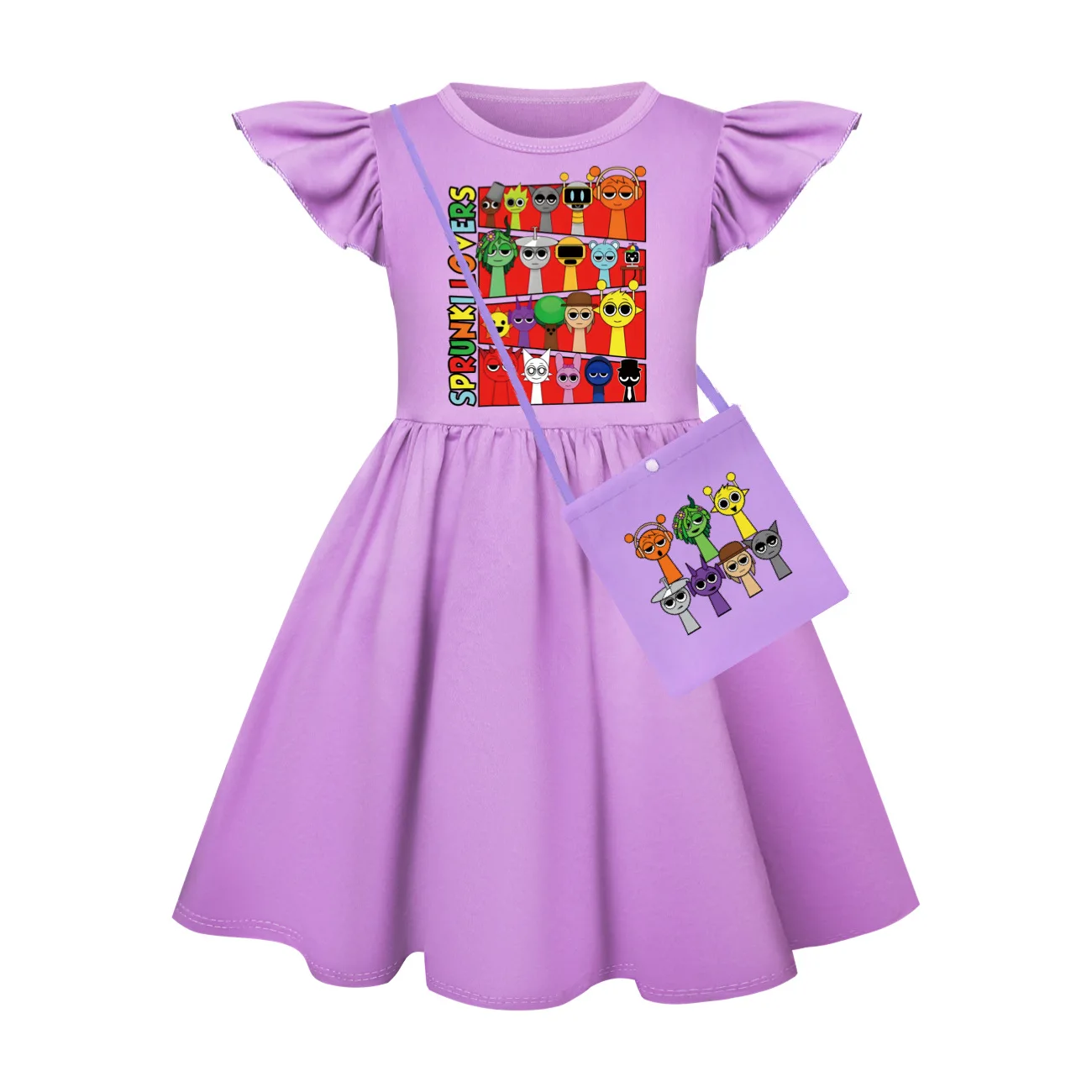 New Sprunki Dress for Girls Cartoon Sprunki Clothes Kids Princess Tank Top Casual Dresses Childre Flying Sleeve Vestidos and Bag
New Sprunki Dress for Girls Cartoon Sprunki Clothes Kids Princess Tank Top Casual Dresses Childre Flying Sleeve Vestidos and Bag