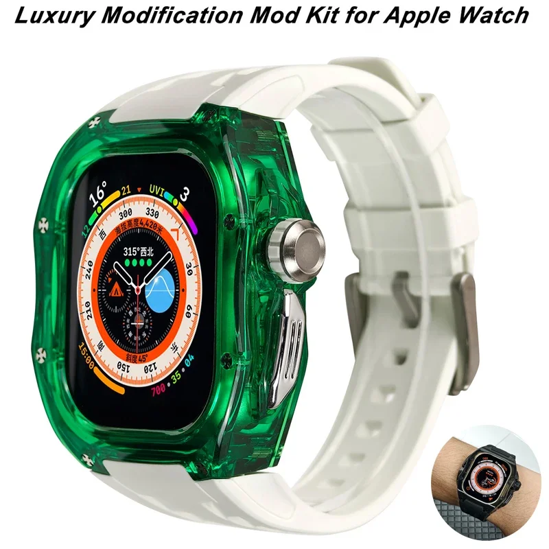 Suitable for Apple Watch Ultra2 49mm Luxury Modification strap+TPU case Fully Wrapped Lightweight Silicon Strap for IWatch9 49mm
Suitable for Apple Watch Ultra2 49mm Luxury Modification strap+TPU case Fully Wrapped Lightweight Silicon Strap for IWatch9 49mm
