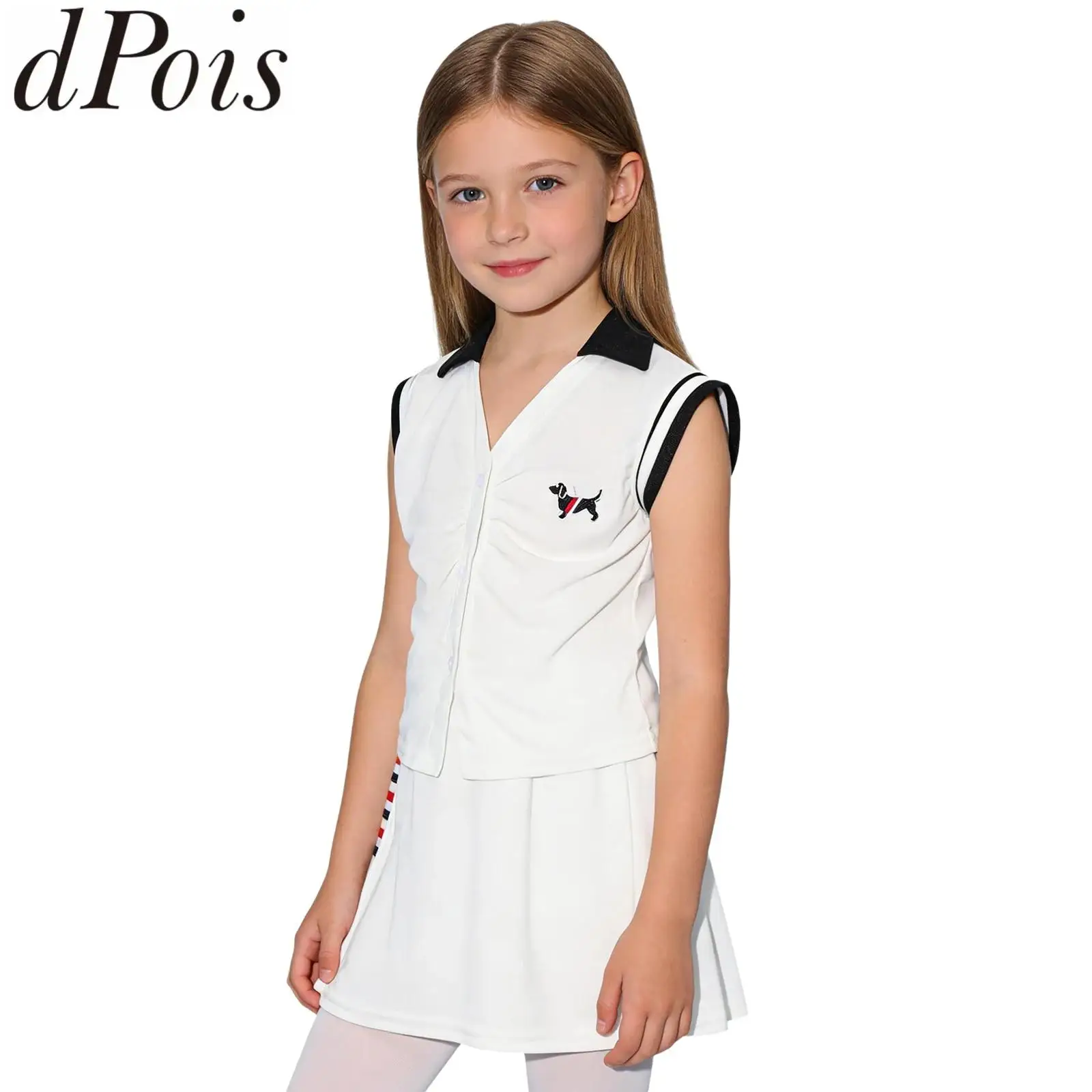 Kids Girls Two-piece Sports Outfit for Tennis Golf Workout Running Set Sleeveless Ruched Vest Top with Elastic Waistband Culotte
Kids Girls Two-piece Sports Outfit for Tennis Golf Workout Running Set Sleeveless Ruched Vest Top with Elastic Waistband Culotte