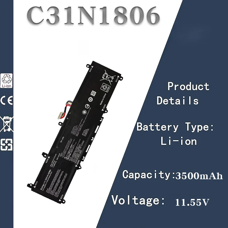 11.55V 3500mAh Laptop Battery Replacement for ASUS C31N1806 | Compatible with ASUS A Idol 13 Inch ADOL13U, ADOL13F, S330U Models
11.55V 3500mAh Laptop Battery Replacement for ASUS C31N1806 | Compatible with ASUS A Idol 13 Inch ADOL13U, ADOL13F, S330U Models